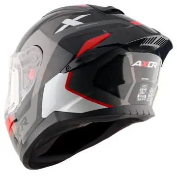 Axor Saber Spark Motosiklet Kaskı Gri Kırmızı Mat L