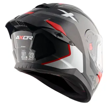 Axor Saber Spark Motosiklet Kaskı Gri Kırmızı Mat L