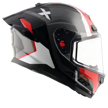 Axor Saber Spark Motosiklet Kaskı Gri Kırmızı Mat L