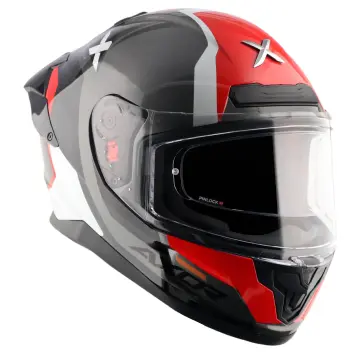 Axor Saber Spark Motosiklet Kaskı Gri Kırmızı Mat L