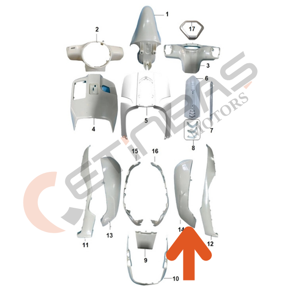 Mondial Exon 50 Sele Altı Yan Grenaj Sağ Mavi