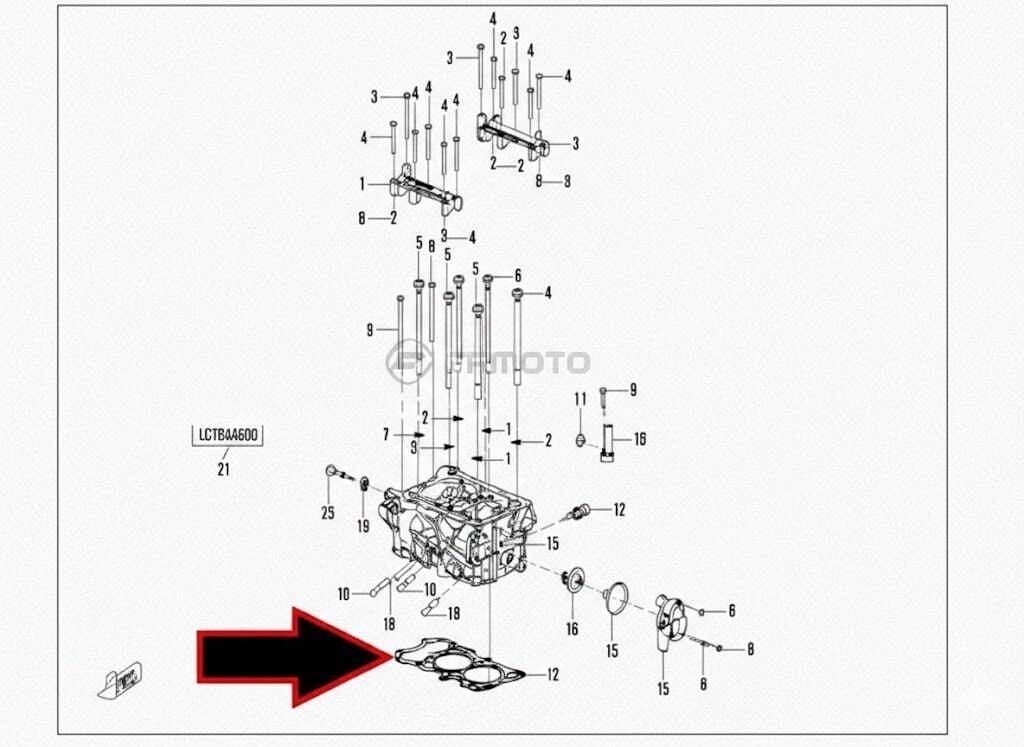 CF Moto 450MT Silindir Üst Conta