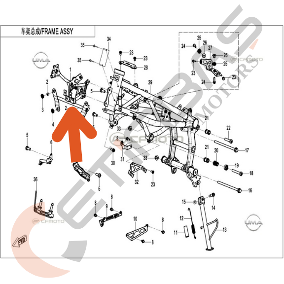 CF Moto 450SR Ön Panel Bağlantı Braketi