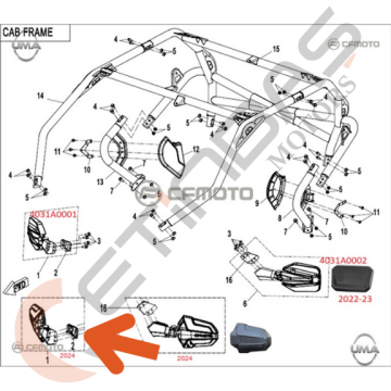 CF Moto ZForce 1000 Sport Sağ Ayna 2024