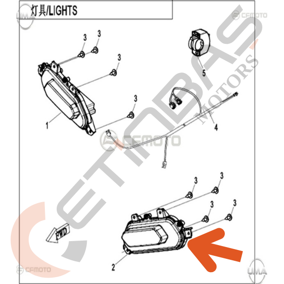 CF Moto 1000 Overland Pozisyon Lambası Sağ