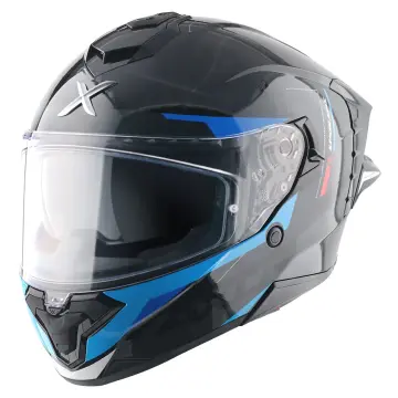 Axor Brutale Kryptic Motosiklet Kaskı Siyah Mavi