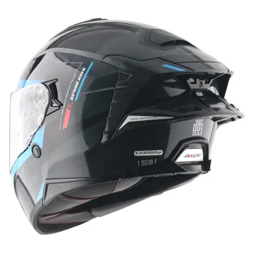 Axor Brutale Kryptic Motosiklet Kaskı Siyah Mavi XS
