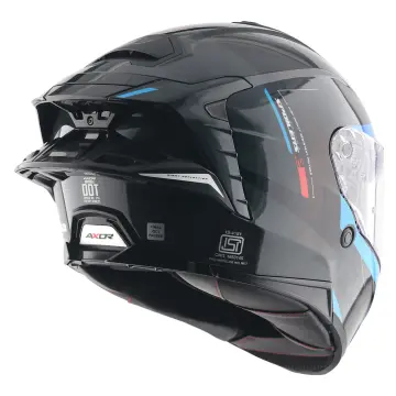 Axor Brutale Kryptic Motosiklet Kaskı Siyah Mavi