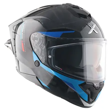 Axor Brutale Kryptic Motosiklet Kaskı Siyah Mavi