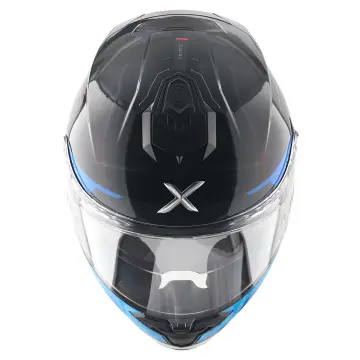 Axor Brutale Kryptic Motosiklet Kaskı Siyah Mavi