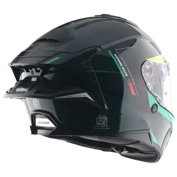 Axor Brutale Kryptic Motosiklet Kaskı Siyah Yeşil