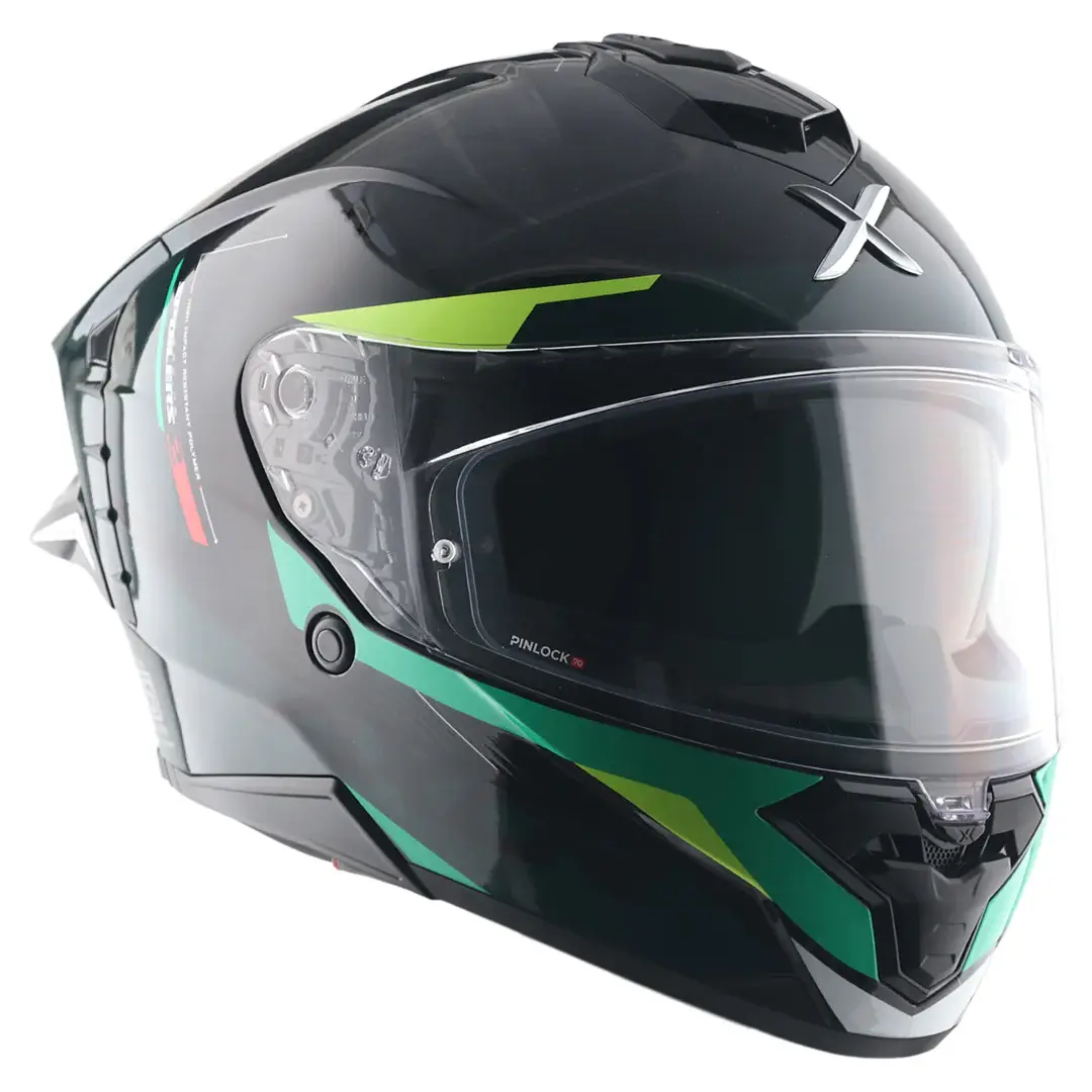 Axor Brutale Kryptic Motosiklet Kaskı Siyah Yeşil