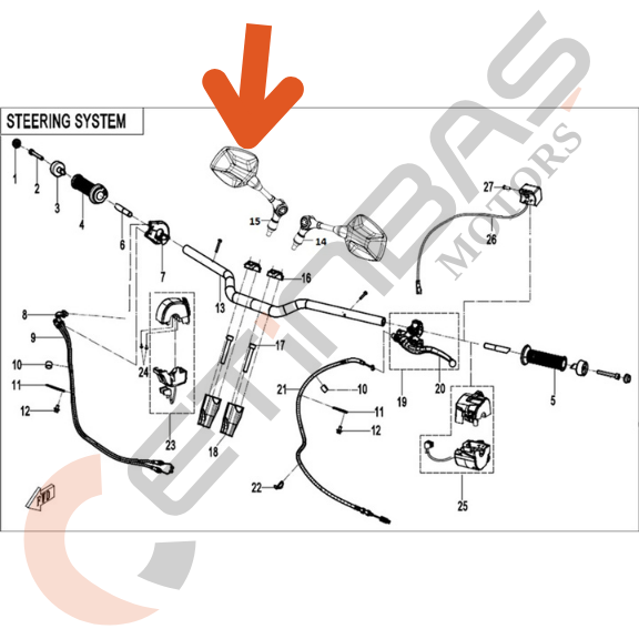 CF Moto 450MT Sol Ayna