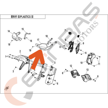 CF MOTO 450MT Elcik Rüzgarlık Braketi Sağ