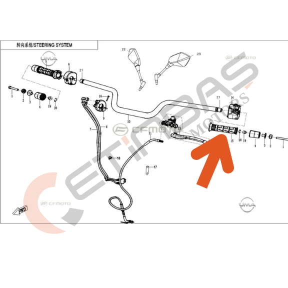 CF Moto 450MT Sol Elcik