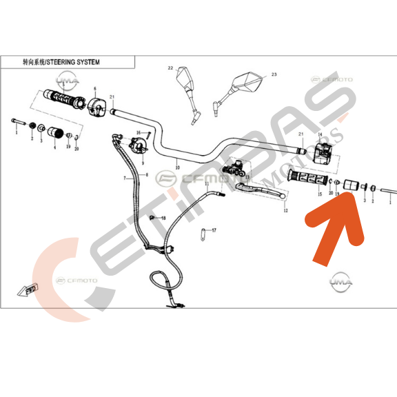 CF Moto 450MT Gidon Tapası