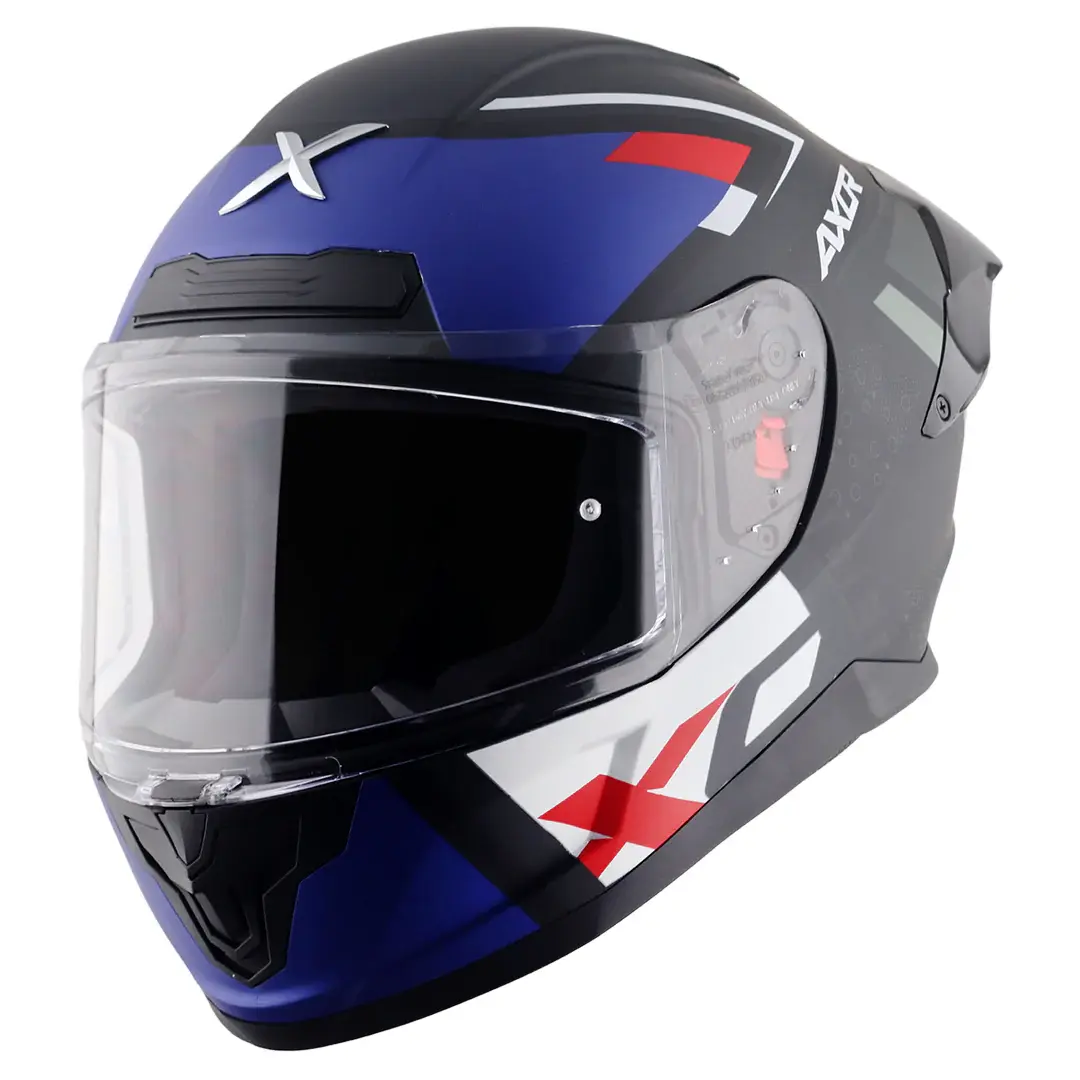 Axor Saber X Sports Motosiklet Kaskı Siyah Mat Mavi M