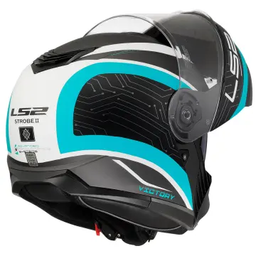 LS2 Strobe 2 Victory Motosiklet Kaskı Mat Gri Metal Mavi XL