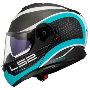 LS2 Strobe 2 Victory Motosiklet Kaskı Mat Gri Metal Mavi