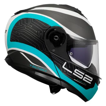 LS2 Strobe 2 Victory Motosiklet Kaskı Mat Gri Metal Mavi