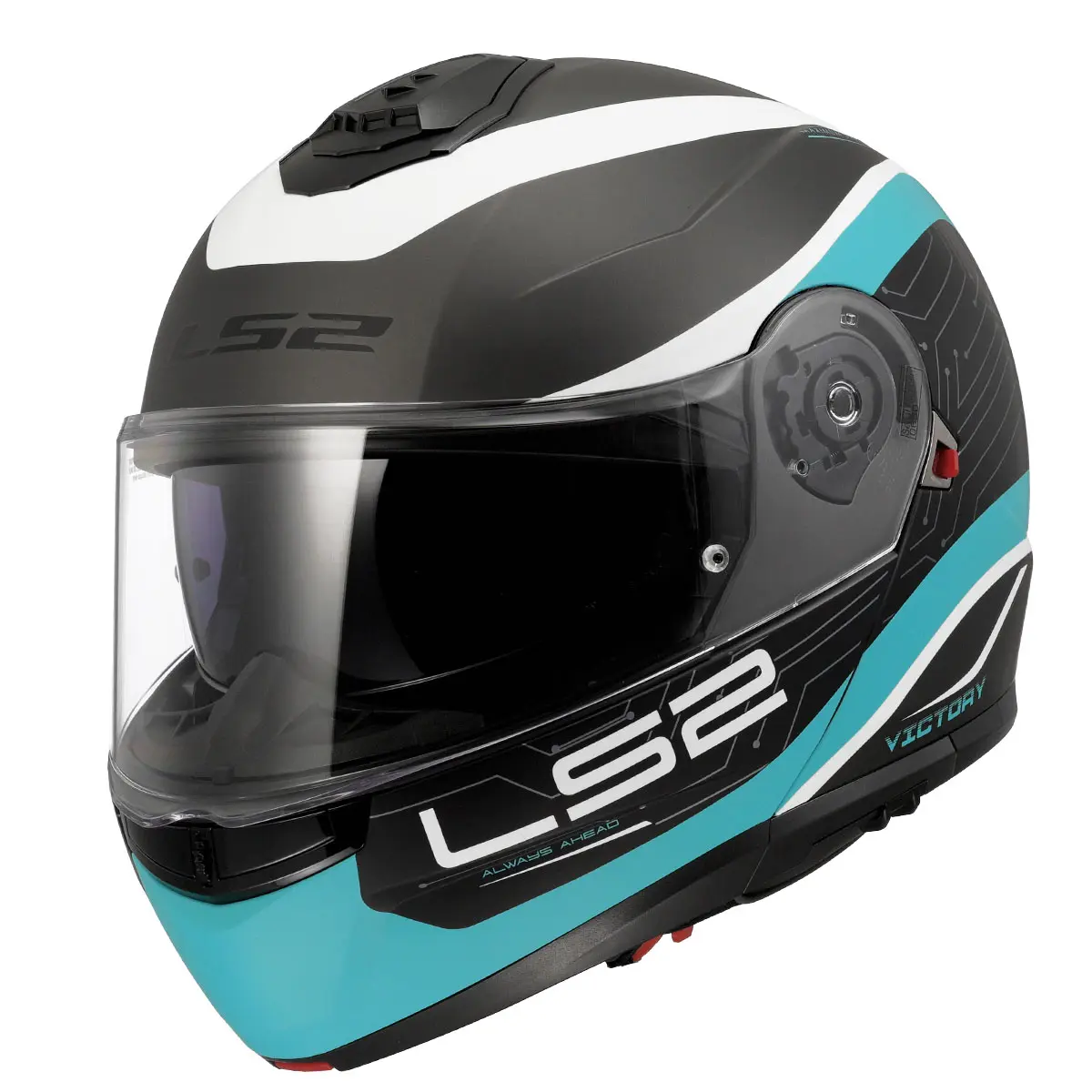 LS2 Strobe 2 Victory Motosiklet Kaskı Mat Gri Metal Mavi