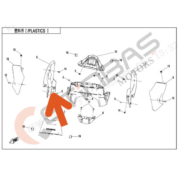 CF Moto 700MT Ön Panel Sağ Üst İç
