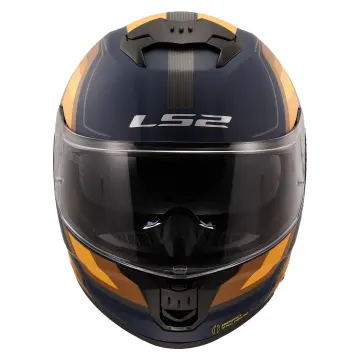 LS2 Stream 2 Vintage Motosiklet Kaskı Mat Mavi Turuncu XXL
