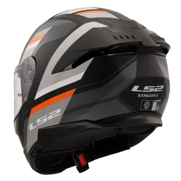 LS2 Stream 2 Vintage Motosiklet Kaskı Mat Siyah Gri XXL