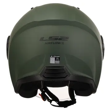 LS2 Airflow 2 Yarım Motosiklet Kaskı Mat Yeşil XL