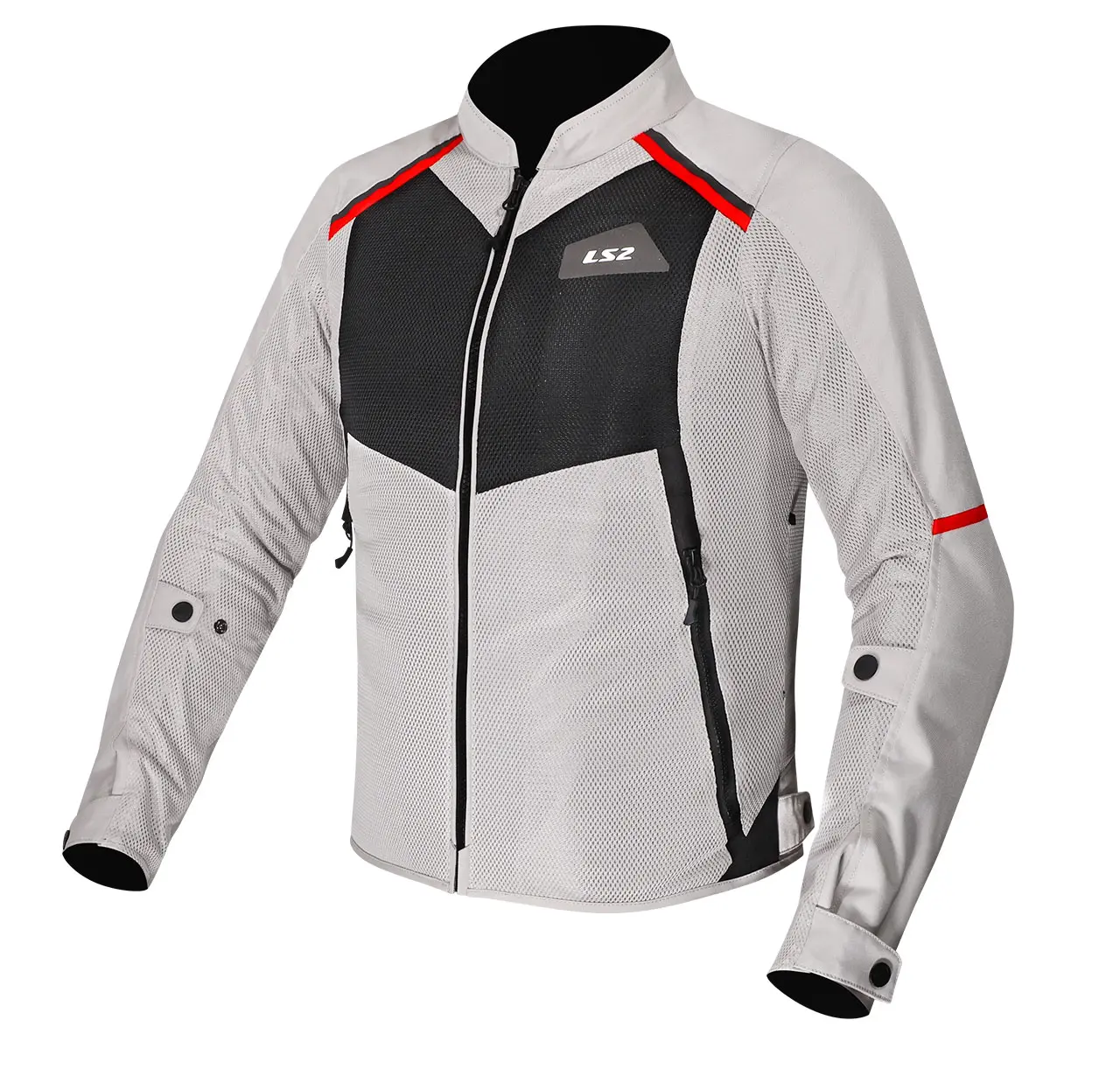 LS2 Breeze Motosiklet Montu Gri Siyah Kırmızı