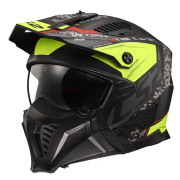 LS2 Drifter Devor Enduro Kask Mat Siyah Sarı XXL