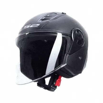 LS2 Airflow 2 Yarım Motosiklet Kaskı Mat Siyah 3XL