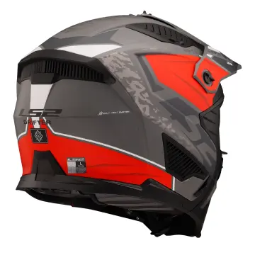 LS2 Drifter Devor Enduro Kask Mat Gri Kırmızı XXL
