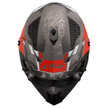 LS2 Drifter Devor Enduro Kask Mat Gri Kırmızı L