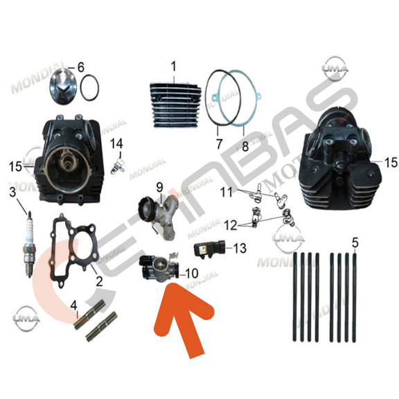 Mondial Nevada 250 Kelebek Valf Gövdesi Komple