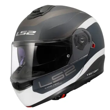 LS2 Strobe 2 Victory Motosiklet Kaskı Mat Gri Mavi Kum XL