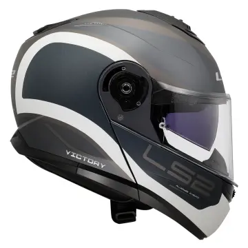 LS2 Strobe 2 Victory Motosiklet Kaskı Mat Gri Mavi Kum XL