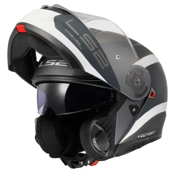 LS2 Strobe 2 Victory Motosiklet Kaskı Mat Gri Mavi Kum XL