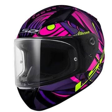 LS2 Rapid 2 Athena Motosiklet Kaskı Siyah Mor M