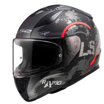 LS2 Rapid 2 Circle Motosiklet Kaskı Siyah Kırmızı XL