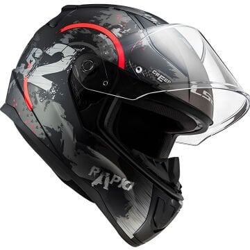 LS2 Rapid 2 Circle Motosiklet Kaskı Siyah Kırmızı XL