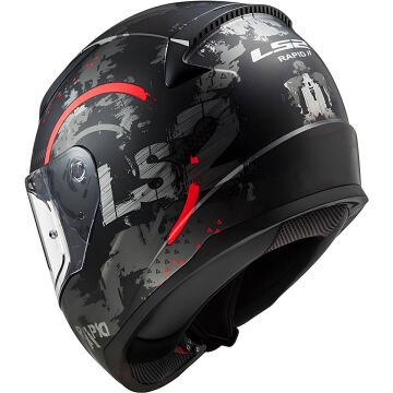 LS2 Rapid 2 Circle Motosiklet Kaskı Siyah Kırmızı XL