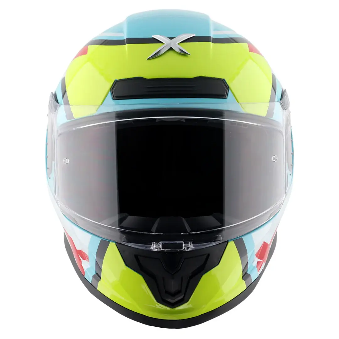 Axor Saber X Sports Motosiklet Kaskı Mavi Neon Sarı XS