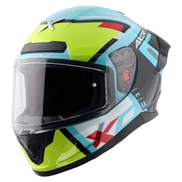 Axor Saber X Sports Motosiklet Kaskı Mavi Neon Sarı L