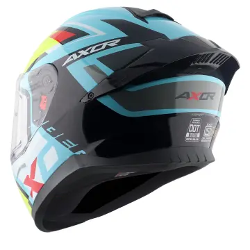 Axor Saber X Sports Motosiklet Kaskı Mavi Neon Sarı L