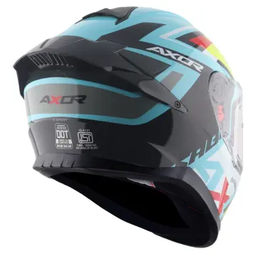 Axor Saber X Sports Motosiklet Kaskı Mavi Neon Sarı L
