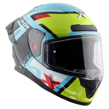 Axor Saber X Sports Motosiklet Kaskı Mavi Neon Sarı L