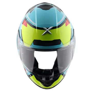 Axor Saber X Sports Motosiklet Kaskı Mavi Neon Sarı L