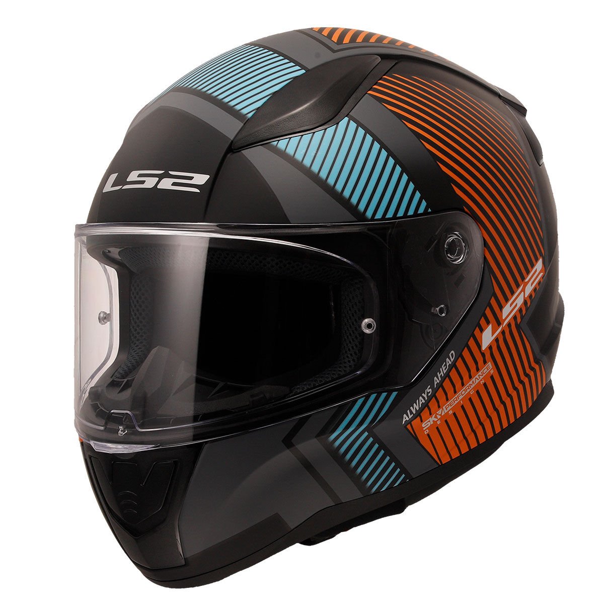 LS2 Rapid 2 Extra Mat Gri Neon Turuncu Kask