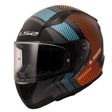 LS2 Rapid 2 Extra Mat Gri Neon Turuncu Kask